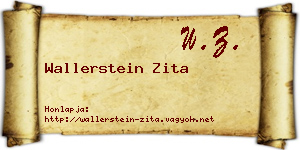 Wallerstein Zita névjegykártya